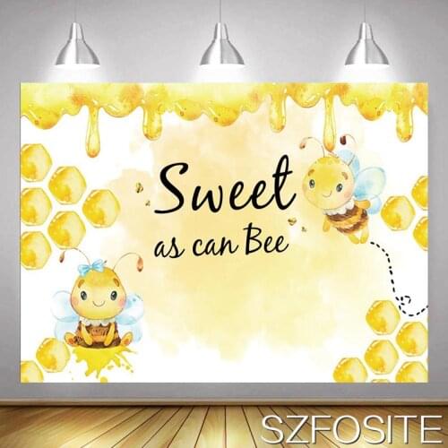 Hard-Working Little Bees Gathering Nectar Sweet Backdrop Child Party Table Decoration Photography Photo Baby Custom Background