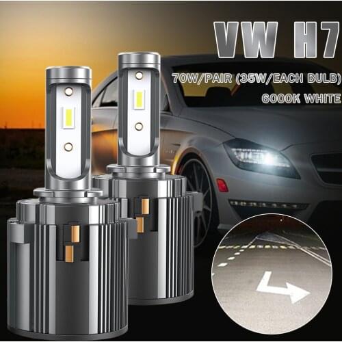 High Quality 2PCS H7 70W LED Headlight Kit Canbus Error Free Lamp 14000LM 6000K White Cars lamps Fit for VW for Mercedes-Benz