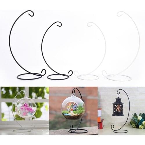 1PCS Beautiful Retro Glass Ball Hanging Stand Table Ball Lantern Candle Holder Wedding Iron Art home decor Hook Hanging Bracket