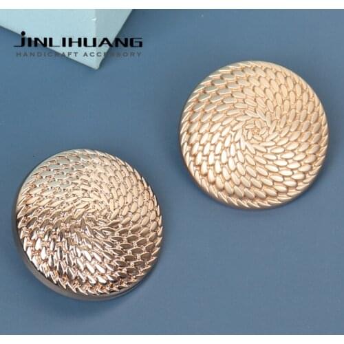 5pcs Matte Gold Metal Sweater Buttons Wrinkle Sewing Shank Buckles For Suit Clothing Decorative Bag Garment Blazer Accessory DIY