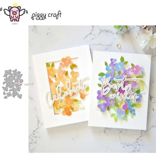 Piggy Craft metal cutting dies cut die mold Flower cluster background Scrapbook paper craft knife mould blade punch stencils