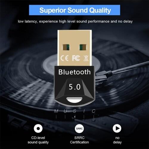 Mini USB Bluetooth Adapter 5.0 Bluetooth-Compatible Receiver Wireless V5.0 Dongle High Speed Transmitter For PC Laptop Computer