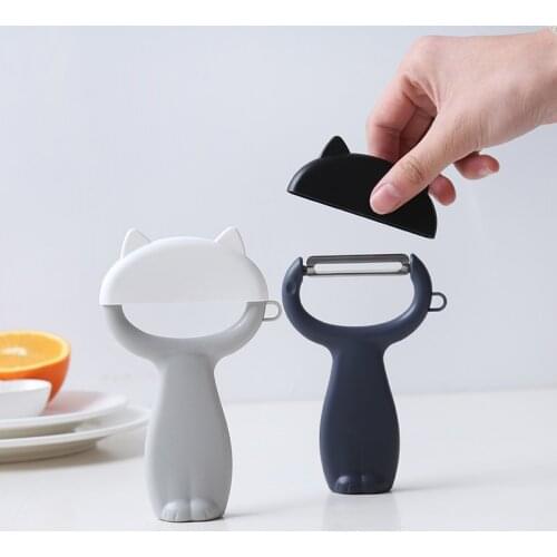Cartoon Stainless Steel Peeler Zester Potato Carrot Cucumber Vegetable Fruit Paring Knife Garlic Grinder Kitchen Gadgets Tools