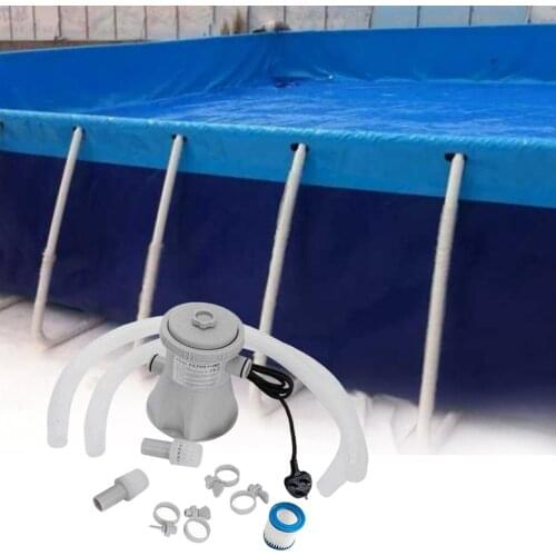 800 Gallons Electric Swimming Pool Cartridge Filter Pump Set Cleaning Tool -Plug: UK