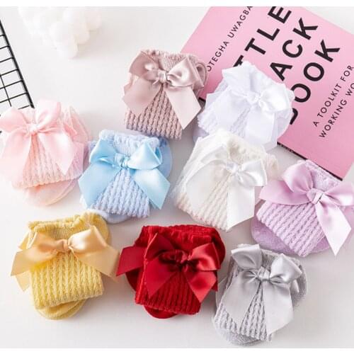 Cheap Stuff Baby Girl Knee Mesh Socks Toddler Socks Girl Baby Sock Stuff Breathable Bow knee High Children Socks
