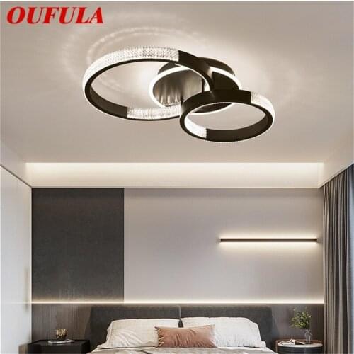 OUFULA Nordic Ceiling Lights Fixtures Contemporary Simple Round Lamp LED Home For Living Room