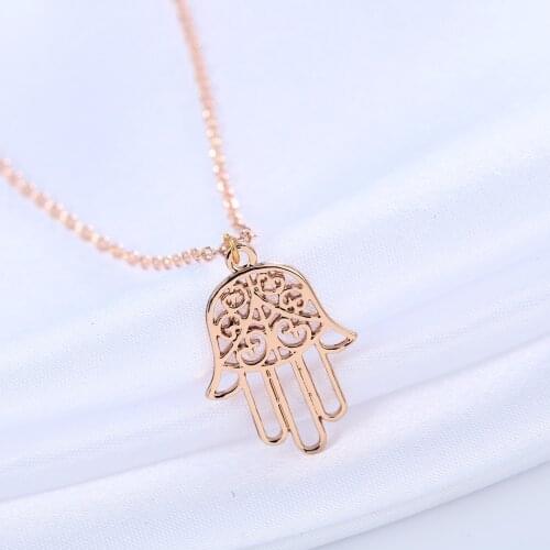 Chandler Fatima Hand Hamsa Pendant Necklace For Women Vintage Collars Evil Eye & Cross Fashion Magic Jewelry Party Accessaries