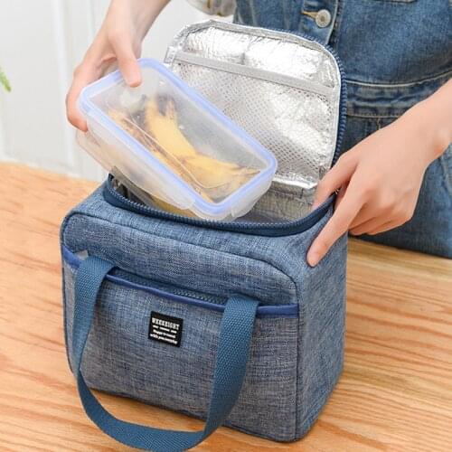 Portable Lunch Bag Thermal Insulated Lunch Box Tote Cooler Handbag Bento Pouch Dinner Container School Food Storage Bags