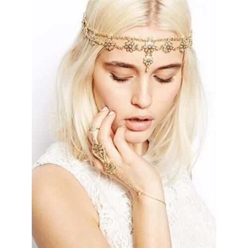 Headband For Women Metal Flowers Luxury Wedding Headpiece Bohemian Hair Bands Fashion Girls Ladies Hair Chain Accessories