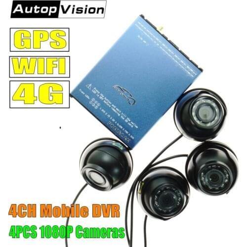 Factory Direct 4G remote view and GPS tracking Mobile DVR System for Taxi,bus,truck used 4 Channel AHD 1080P SD Card DVR SDVR104