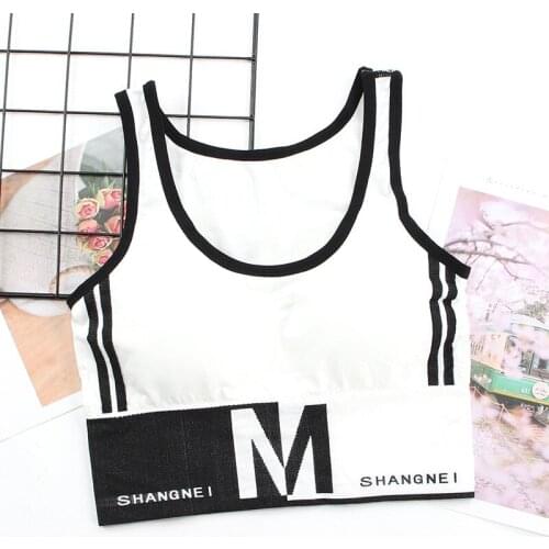 Sexy Fashion Top Womens Cotton Underwear Tube Top Bra Womens Sports Tank Up Girls' Color Matching Underwear Female Lingerie