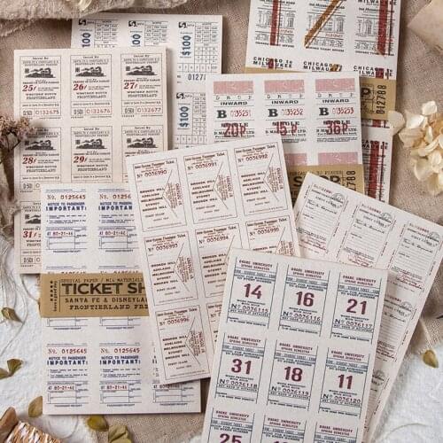 Tickets Series Material Paper Vintage Writing Paper Cards Scrapbooking/Card Making/Journaling Project DIY Diary Decoration