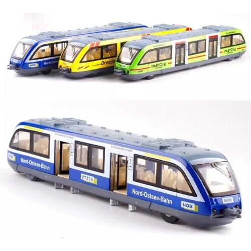 Alloy simulation subway sound light return force toy voice childrens toy train door can open childrens birthday gift
