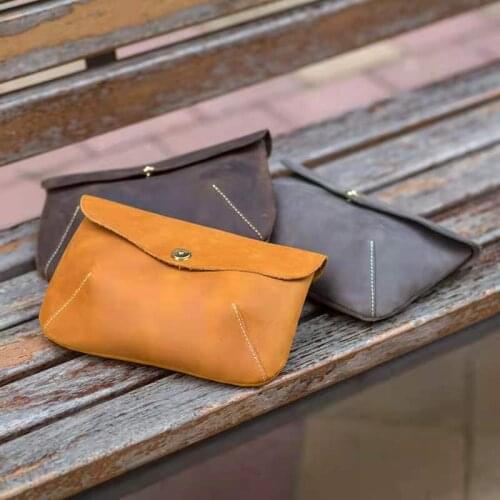 3 Color- First Layer Leather Mens Sling Bag Portable Vintage Crossbody Shoulder Bag Mens Business Sling Bags Male