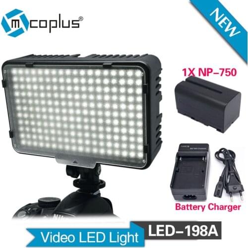 Mcoplus 198A LED with 1pcs NP-F750 battery for DV Camcorder & Canon Nikon Pentax Sony Panasonic Olympus Digital SLR Cameras