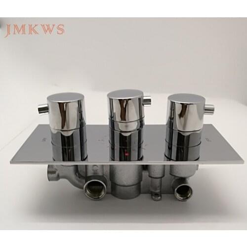 Thermostatic Shower Mixer Valve Faucet Chrome Finished 3 Functions Shower Switch Hight Quality Brass Shower Bath Water Tap