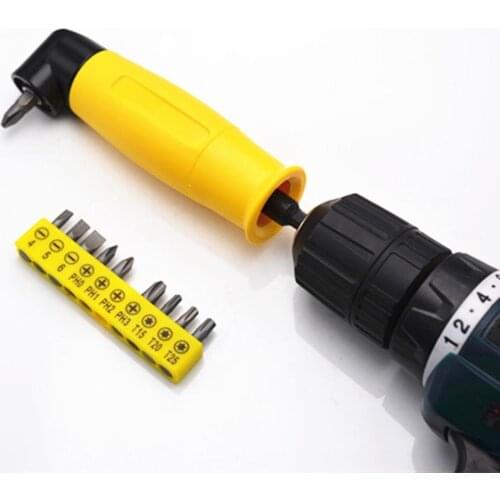 Wood Drilling 90 Degree Right Angle Extension Driver Electric Screwdriver Drill Bit Holder Magnetic Electric Drill