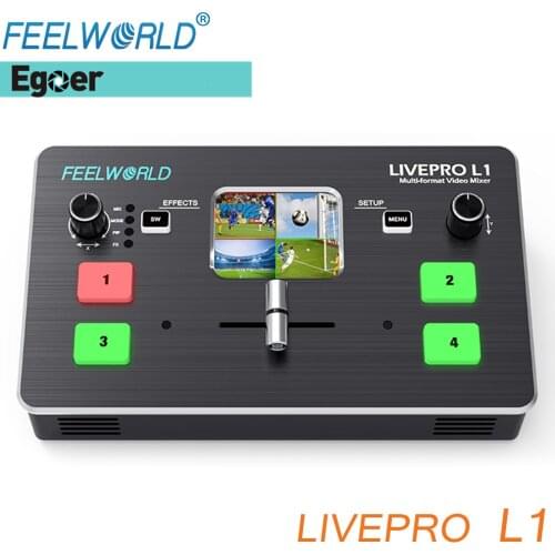 Feelworld Livepro L1 Video Switcher Multi-Format Video Mixer Real Time Live Streaming Brocasting Studio Record Switcher