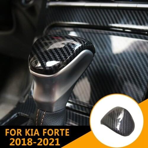 ABS Carbon Fiber Inner Gear Lever Shift Knob Lid Cover Stickers Trim For Kia Forte 2018-2021 K3 Interior Auto Accessories