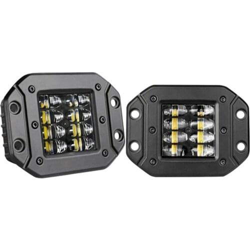 Flush Mount LED Work Lightx2 Bar Rear Bumper Reverse Pods 4-Row Driving Work Light