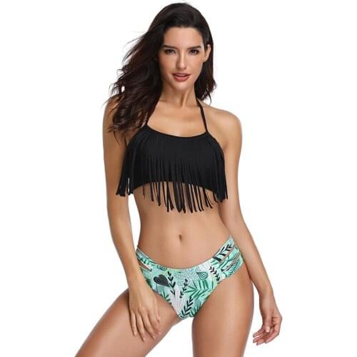 Biquinis Feminino 2019 Tassel Biquini Tankini Swimsuits Women Plus Size Swimwear Maillot De Bain Femme Two Piece Swimsuit Sexy