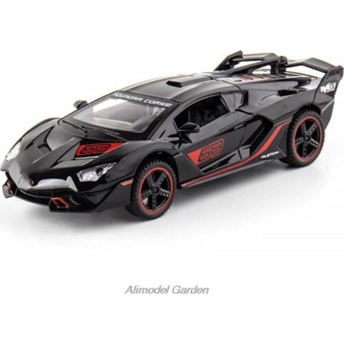 1:32 SC18 Car Alloy Sports Car Model Diecast Sound Light Super Racing Lifting Tail Car Wheels Toys For Children Christmas Gift