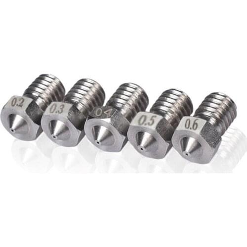 1pcs V6 V5 Extruder J-Head stainless steel Nozzle M6 thread Print Head 0.2/0.3/0.4/0.5/0.6mm for 1.75mm 3D printer parts