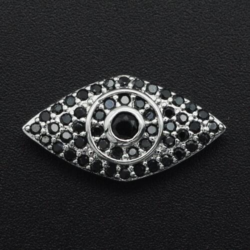 11x20mm 100% CZ Zircon DIY Jewelry Evil Eye Connectors Charm Wholesale Factory Sale Fashion Jewelry Accessories