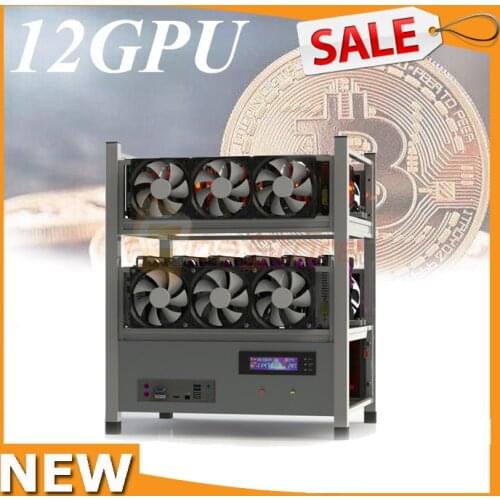 12 GPU Open air Mining Stackable Computer Case 2X 6GPU Extension Graphics Card Frame Rig For BTC LTC Coin Ethereum ETH ETC