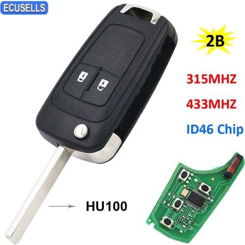 2 Button Remote Car Key 315Mhz 433Mhz ID46 Chip for Opel Vauxhall Adam Astra J Cascade Corsa E Insignia Karl Mokka Zafira HU100