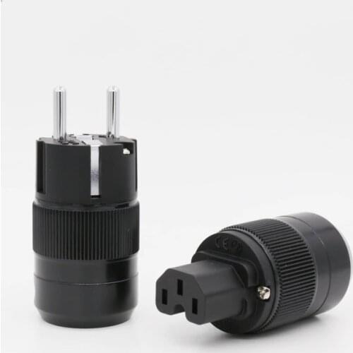 High End Rhodium Plated EUR Schuko EU Power Plug & IEC Connector plug