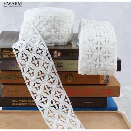 2yards lace fabric ribbon New Bilateral trim Bar Code DIY wedding decoration african lace fabric Milk Silk Geometric Lattice