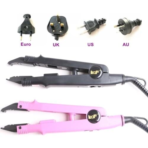 5 Pieces Black/Pink Nail Tip U Tip Hair Hair Connector/Iron with Adjustable Temperature For Keratin Pre Bonded Hair Extensions