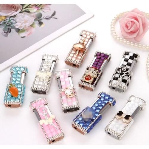 Handmade Diamond Torch Butane Lighter Creative Windproof Rhinestone Portable Cute Lady Gift Smoking Accessories Torch Lighter