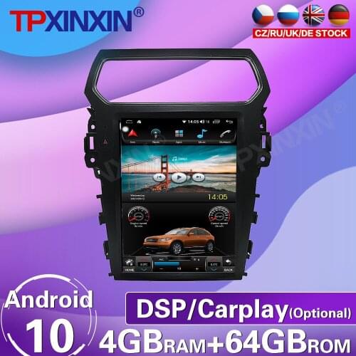 64G For Ford Explorer 2011 - 2019 Android 10 Tesla Big Screen Car Radio Tape Recorder Multimedia Player GPS Navigation Carplay