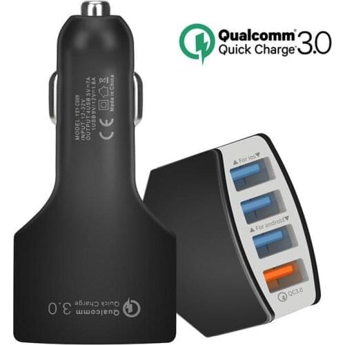 4 Port USB Car Charger Adapter Quick Charge 3.0 Fast Charging for Samsung iPhone