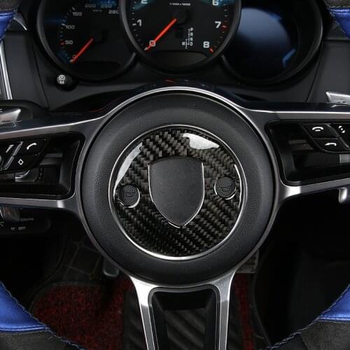 Carbon Fiber Steering Wheel Sequins Decoration Cover Trim For Porsche Macan Cayenne Panamera 718 Car Styling Modified