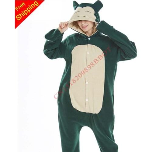 Kids Snorlax Kigurumis Slippers Cartoon Suit Anime Onesies Adult Men Women Couple Pajama Cute Funny Hooded Polar Fleece Overalls