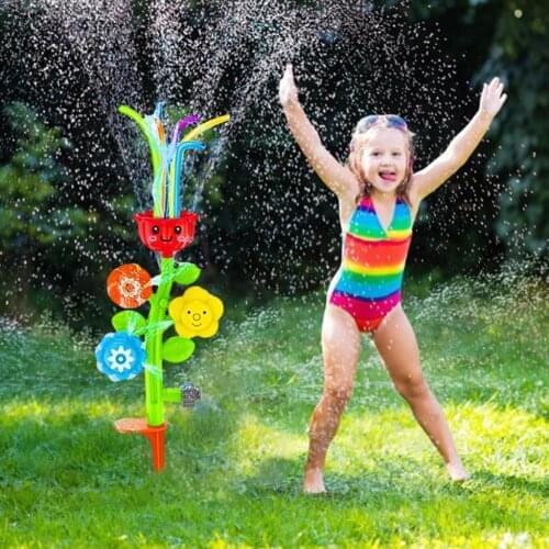 Kids Water Sprinkler Yard Splash Flower Spraying Water Toy Outside Swirl Games for Yard Children Outdoor Funny Summer Water Toys