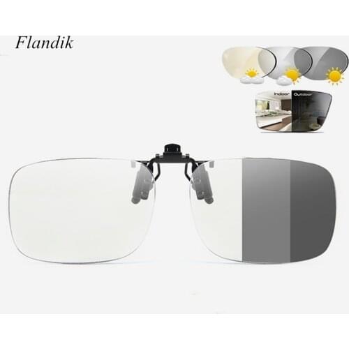 Photochromic Nose Clip Progressive Multifocal Reading Glasses Unisex Anti-Blue Presbyopia Eyelasses Transition Sunglasses