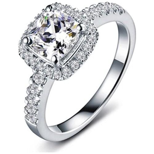 Classic Cushion Cut 1Carat Moissanite Engagement Ring for Lady Real 18K 750 White Gold Wedding Ring Best Birthday Jewelry