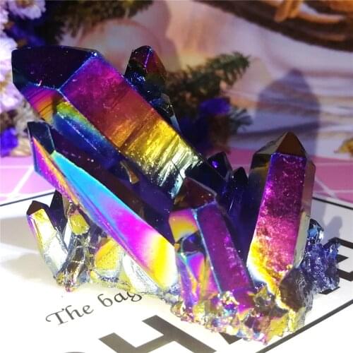 Aura quartz crystal cluster Ore Mineral And Stones Healing Specimens Random delivery natural crystal quartz flame gift decor