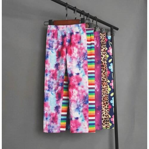 Summer Sweet Girl Pants Baby Kids Skinny Elastic Leggings Children Floral Printed Girls Pants Trousers Clothes