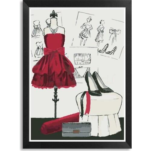 MaHuaf-A1319 Wedding dress DIY oil painting by numbers abstract artwork canvas painting wedding decoration for living room