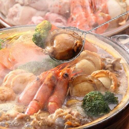 Stainless Steel Oil Filter Hot Pot Fondue Sieve Colander Spoon Kitchen Cookware pot sieve is ideal for hot pot cooking vegetable