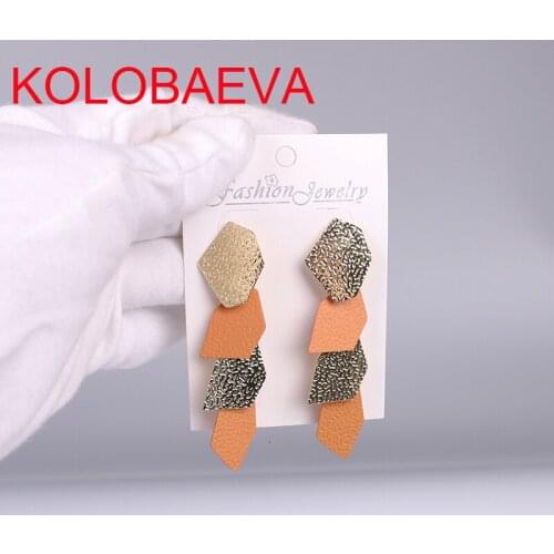 Metal earrings Long drop earrings women fashion jewelry statement golden punk geometric boho mujer tassel earrings accesorios
