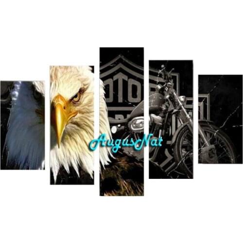 Multi pictures combination eagle diamond painting full square diamond sticker bird wall art motorbike mosaic rhinestone pasted