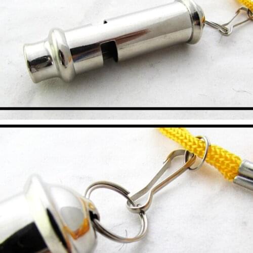 Outdoor Ball Sports Dog Trainning Metal Referee Whistle With Neck Chain Emergency Security School Wholesale