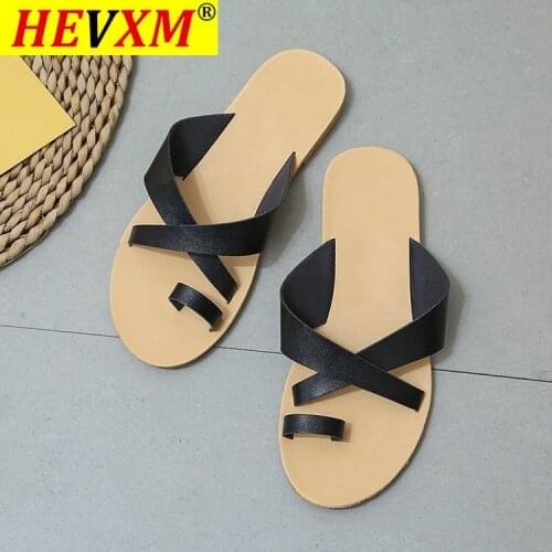 HEVXM 2021 New Brand Mixed Colors Women Slipper Plus Size 36-41 Women Summer Beach Slides Flip Flops Outdoor Flat Slippes