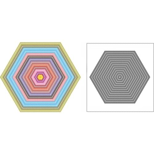 New Double Stitched Hexagon Frame Craft Embossing Mold 2021 Metal Cutting Dies for DIY Decorative Scrapbooking Album Card Making
